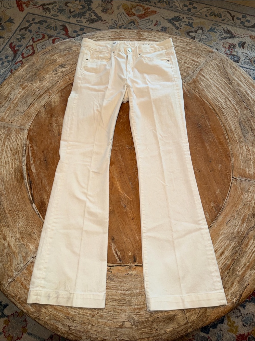 GAP Long & Lean White Wide Leg Jeans Size 28 Stretch Denim